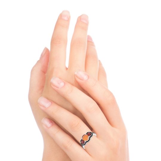 Halo Three Stone Attika Ring