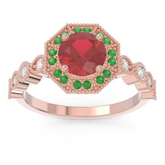Art Deco Halo Devalaya Ring