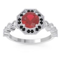 Art Deco Halo Devalaya Ring