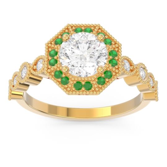 Art Deco Halo Devalaya Ring