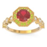 Art Deco Halo Devalaya Ring