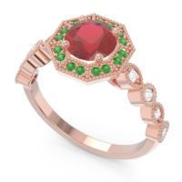 Art Deco Halo Devalaya Ring
