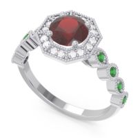 Art Deco Halo Devalaya Ring