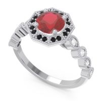 Art Deco Halo Devalaya Ring