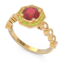 Art Deco Halo Devalaya Ring