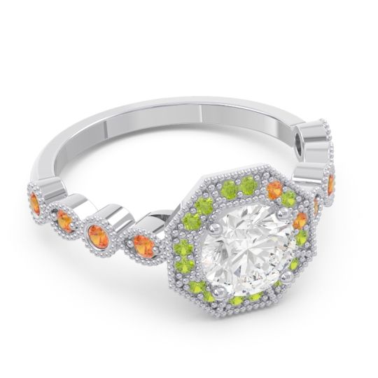 Art Deco Halo Devalaya Ring