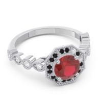 Art Deco Halo Devalaya Ring