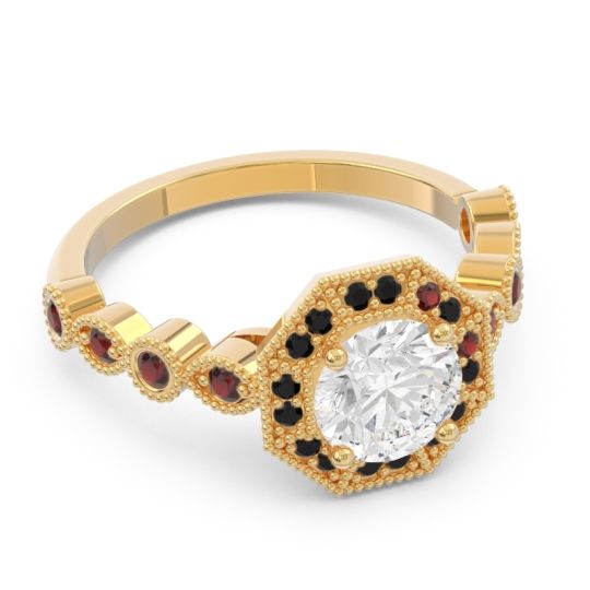 Art Deco Halo Devalaya Ring