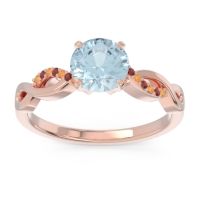 Aquamarine Ring In 18K Rose Gold With Citrine And Garnet Atati Round Modern Ring