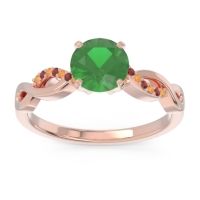 Emerald Ring In 18K Rose Gold With Citrine And Garnet Atati Round Modern Ring