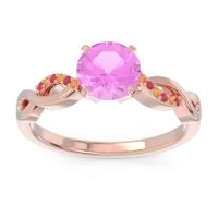 Pink Tourmaline Ring In 18K Rose Gold With Ruby And Citrine Atati Round Modern Ring