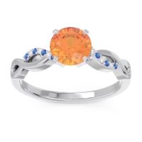 Citrine Engagement Ring In Palladium With Blue Sapphire And Diamond - Atati Round Modern Ring