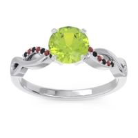 Peridot Ring In Palladium With Black Onyx And Garnet Atati Round Modern Ring