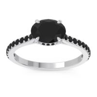 Black Onyx Ring In Platinum Mahavisa Oval Classic Ring