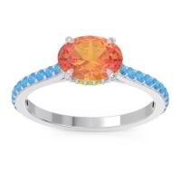 Citrine Ring In Platinum With Peridot And Swiss Blue Topaz Mahavisa Oval Classic Ring