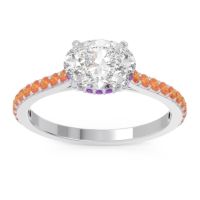 Diamond Ring In Palladium With Amethyst And Citrine Mahavisa Oval Classic Ring