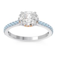 Diamond Ring In Palladium With Citrine And Aquamarine Mahavisa Oval Classic Ring
