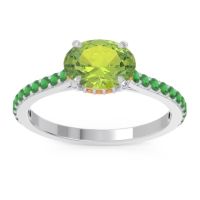 Peridot Ring In Palladium With Citrine And Emerald Mahavisa Oval Classic Ring