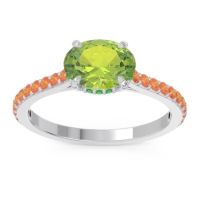 Peridot Ring In Palladium With Emerald And Citrine Mahavisa Oval Classic Ring