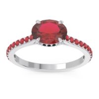 Ruby Ring In Palladium With Black Onyx Mahavisa Oval Classic Ring