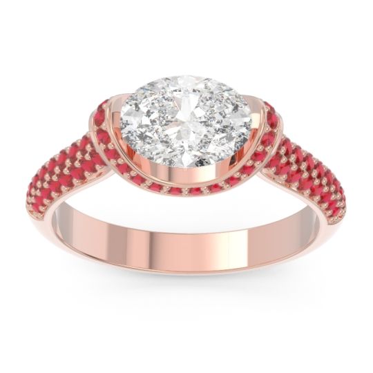 Modern Halo Oval Pave Timi Ring