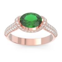 Modern Halo Oval Pave Timi Ring