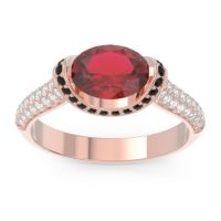 Modern Halo Oval Pave Timi Ring