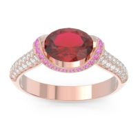 Modern Halo Oval Pave Timi Ring