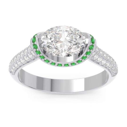 Modern Halo Oval Pave Timi Ring