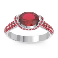 Modern Halo Oval Pave Timi Ring