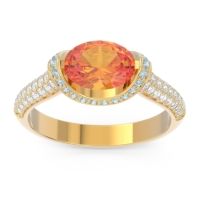 Modern Halo Oval Pave Timi Ring