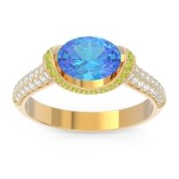 Modern Halo Oval Pave Timi Ring
