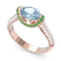 Modern Halo Oval Pave Timi Ring