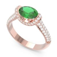 Modern Halo Oval Pave Timi Ring