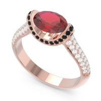 Modern Halo Oval Pave Timi Ring