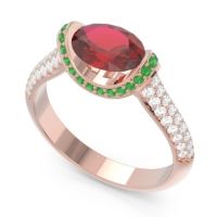 Modern Halo Oval Pave Timi Ring