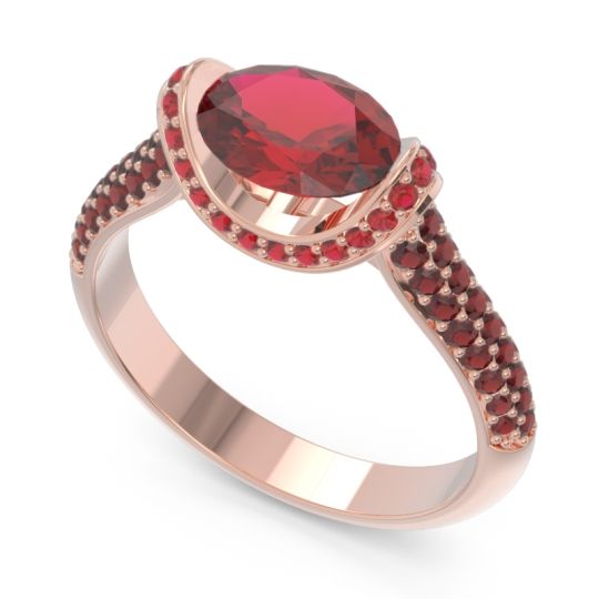 Modern Halo Oval Pave Timi Ring
