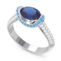 Modern Halo Oval Pave Timi Ring