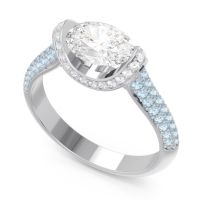 Modern Halo Oval Pave Timi Ring