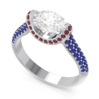 Modern Halo Oval Pave Timi Ring