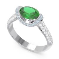 Modern Halo Oval Pave Timi Ring