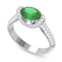 Modern Halo Oval Pave Timi Ring