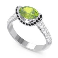 Modern Halo Oval Pave Timi Ring