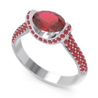 Modern Halo Oval Pave Timi Ring