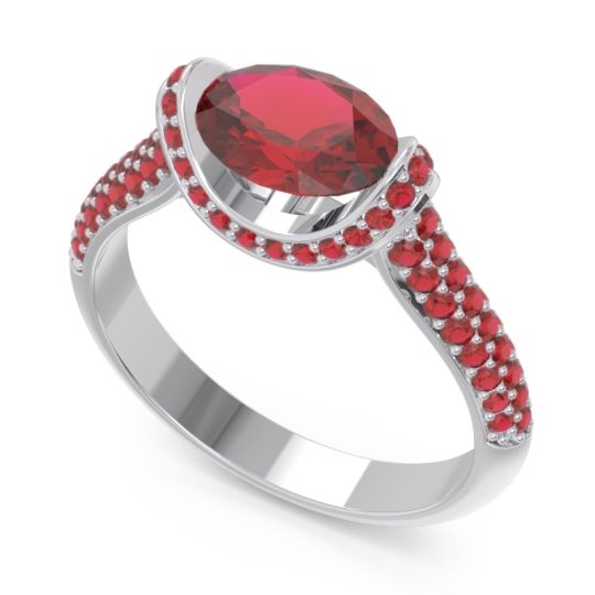 Modern Halo Oval Pave Timi Ring