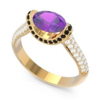 Modern Halo Oval Pave Timi Ring
