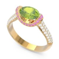 Modern Halo Oval Pave Timi Ring