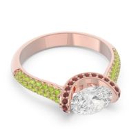 Modern Halo Oval Pave Timi Ring