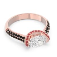 Modern Halo Oval Pave Timi Ring