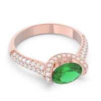 Modern Halo Oval Pave Timi Ring